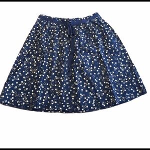 Gap Navy Yellow & White Dot Print Skirt